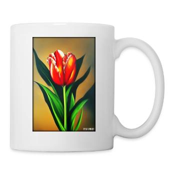 Tulip Lily Family Flower Spring Meadow Green - Mug - white - Right