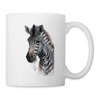 Zebra Aquarell Cool Tier - Tasse - Weiß - Rechts