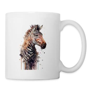 Zebra Aquarell - Tasse - Weiß - Rechts