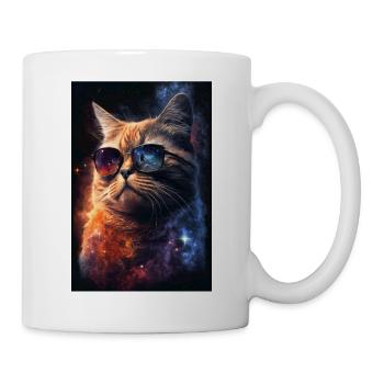 Cat Space Galaxy Space Cool Lunettes de soleil - Mug blanc - blanc - Droite