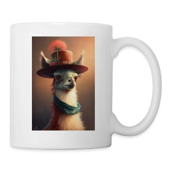 Lama Hut Lustig Süß - Tasse - Weiß - Rechts