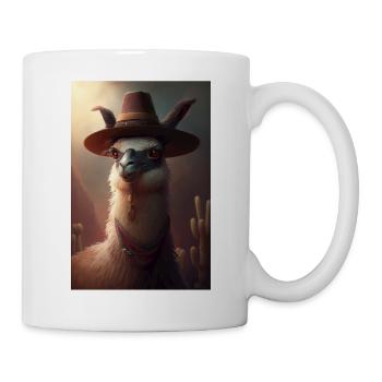 Lama Hat Drôle Doux - Mug blanc - blanc - Droite