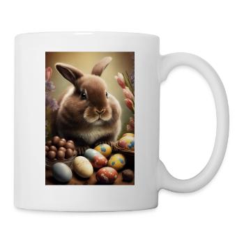 Easter Happy Easter Easter Eggs Chocolate Sweet - Mug - white - Right