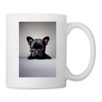 Mignon Noir Bouledogue Français Poster - Mug blanc - blanc - Droite