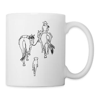 Wanderreiterin hell - Tasse - Weiß - Rechts