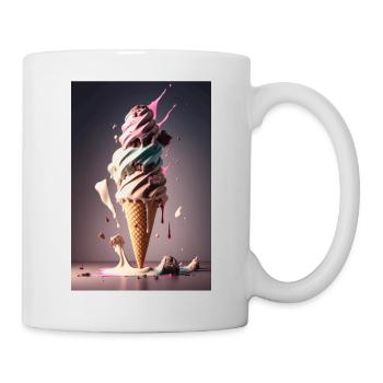 Eis Eiswaffel Essen Süßes Süßigkeiten Fast Food - Tasse - Weiß - Rechts