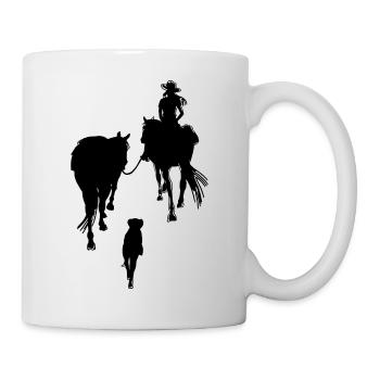 Wanderreiterin schwarz/weiß - Tasse - Weiß - Rechts
