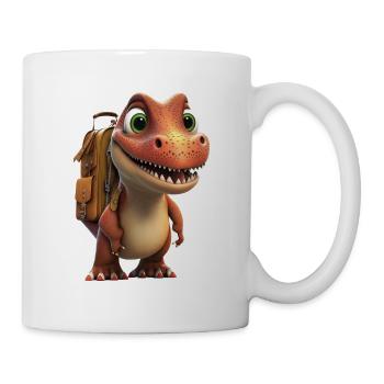 Dino Dinosaur T-Rex School Child - Mug - white - Right