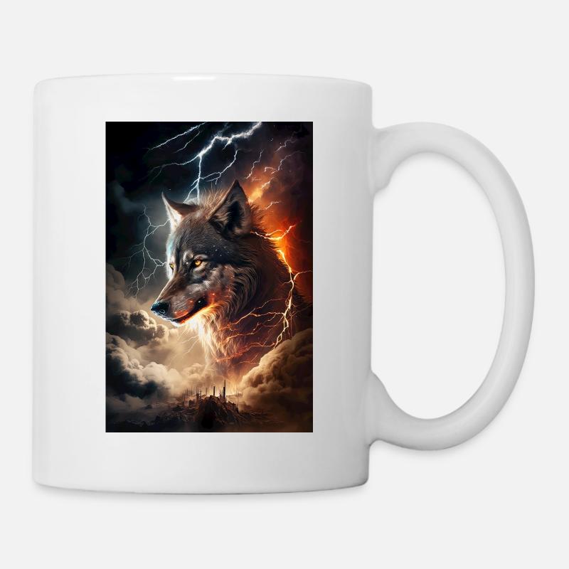 Wolf Blitz Thunder Epic Cool Epic Wolves - Mug blanc - blanc