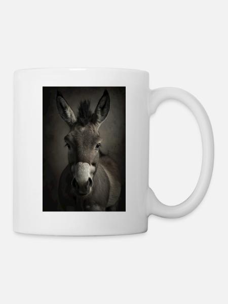 Esel Realistisch Cool - Tasse - Weiß
