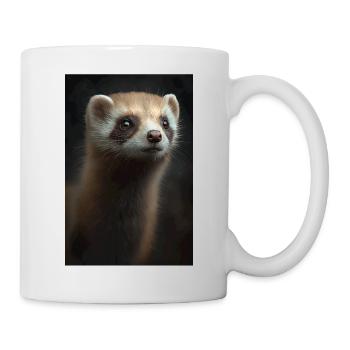 furet mignon portrait - Mug blanc - blanc - Droite