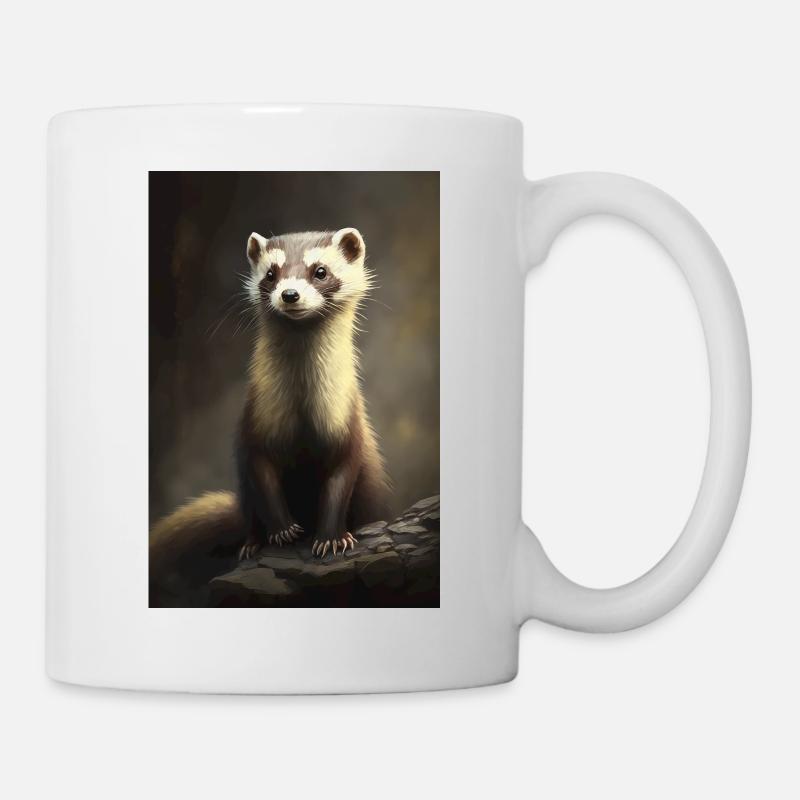Frettchen Süß Portrait - Tasse - Weiß