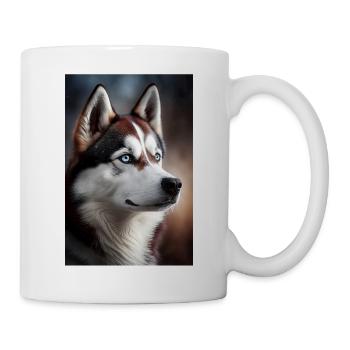 Husky Chien Animal Cool Réaliste - Mug blanc - blanc - Droite