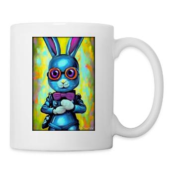 Hase Osterhase Ostern Cyber Zukunft Sci-Fi Tier - Tasse - Weiß - Rechts