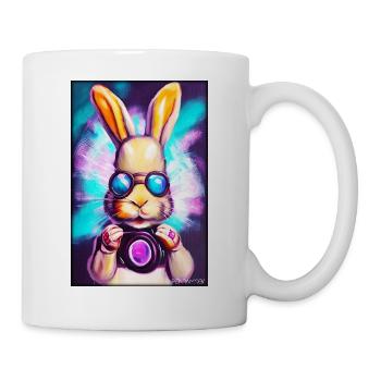 Hase Osterhase Ostern Cyber Zukunft Sci-Fi Tier - Tasse - Weiß - Rechts