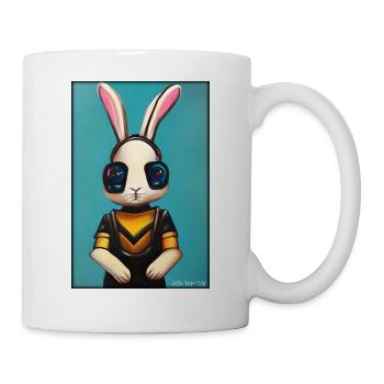 Hase Osterhase Ostern Cyber Zukunft Sci-Fi Tier - Tasse - Weiß - Rechts