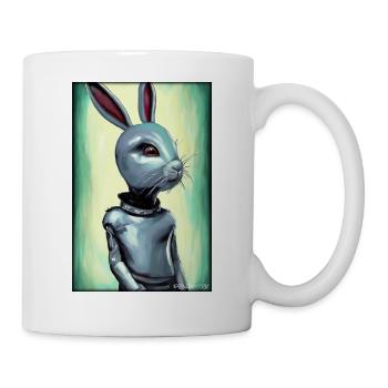 Hase Osterhase Ostern Cyber Zukunft Sci-Fi Tier - Tasse - Weiß - Rechts