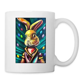 Hase Osterhase Ostern Cyber Zukunft Sci-Fi Tier - Tasse - Weiß - Rechts