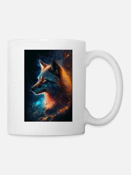 Space Wolf Phone Poster Edition - Tasse - Weiß