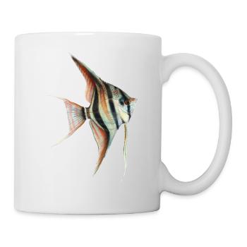 Pterophyllum scalare , żaglowiec skalar - Tasse - Weiß - Rechts