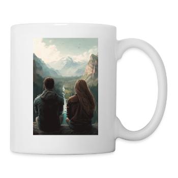 Ein Pärchen an einer Klippe Phone Poster Edition - Tasse - Weiß - Rechts
