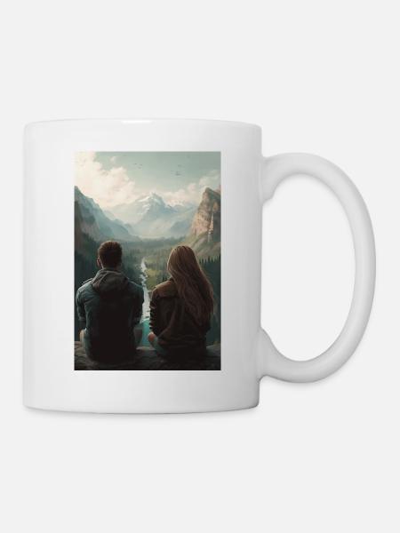 Ein Pärchen an einer Klippe Phone Poster Edition - Tasse - Weiß