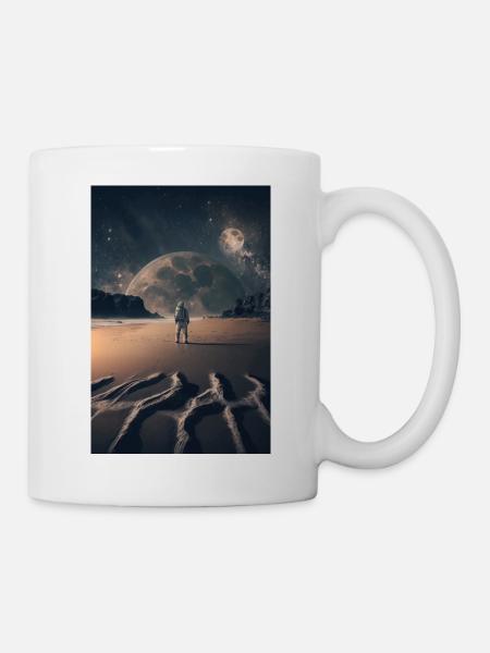Ein Astronaut auf einem Planeten Phone Poster v2 - Tasse - Weiß