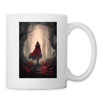 Une femme dans une affiche de téléphone Fantasy Forest - Mug blanc - blanc - Droite