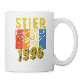 Stier 1996 Geburtstag Sternzeichen Geschenkidee - Tasse - Weiß - Rechts