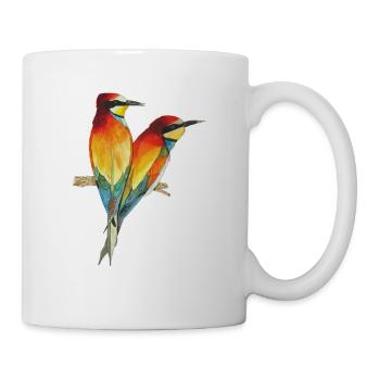 Guêpiers Oiseaux Oiseau de paradis Merops apiaster - Mug blanc - blanc - Droite