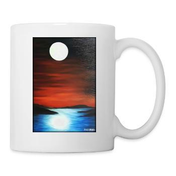 Moon Night Evening Nature Rest Moonlight Full Moon - Mug - white - Right
