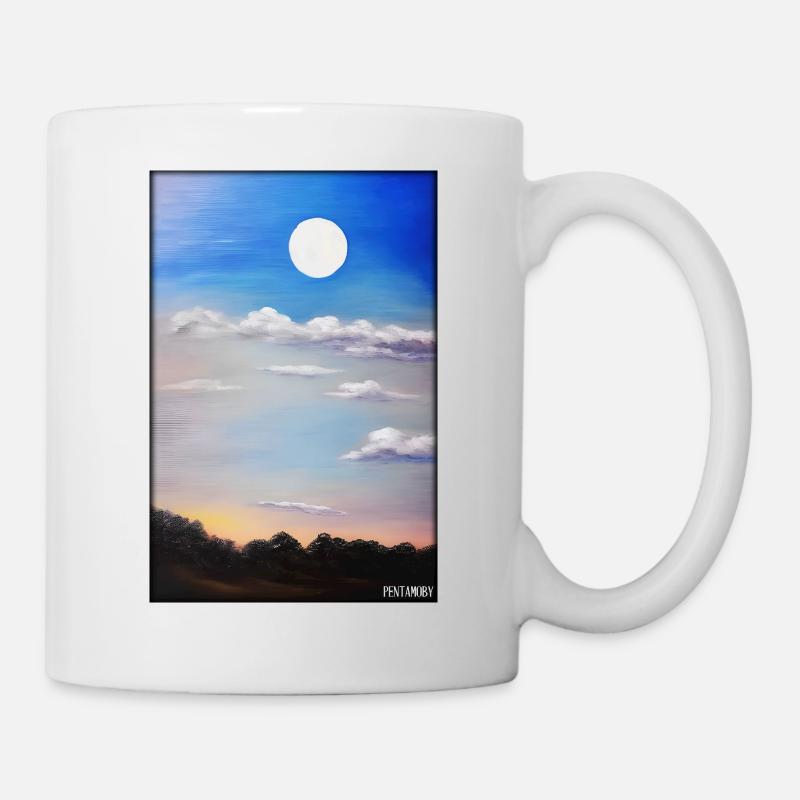 Moon Night Evening Nature Rest Moonlight Full Moon - Mug - white