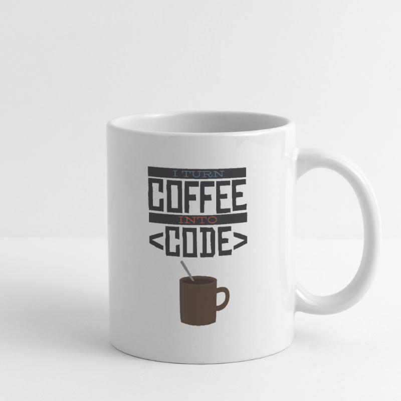 I turn coffee into code Programmierer Entwickler Tasse