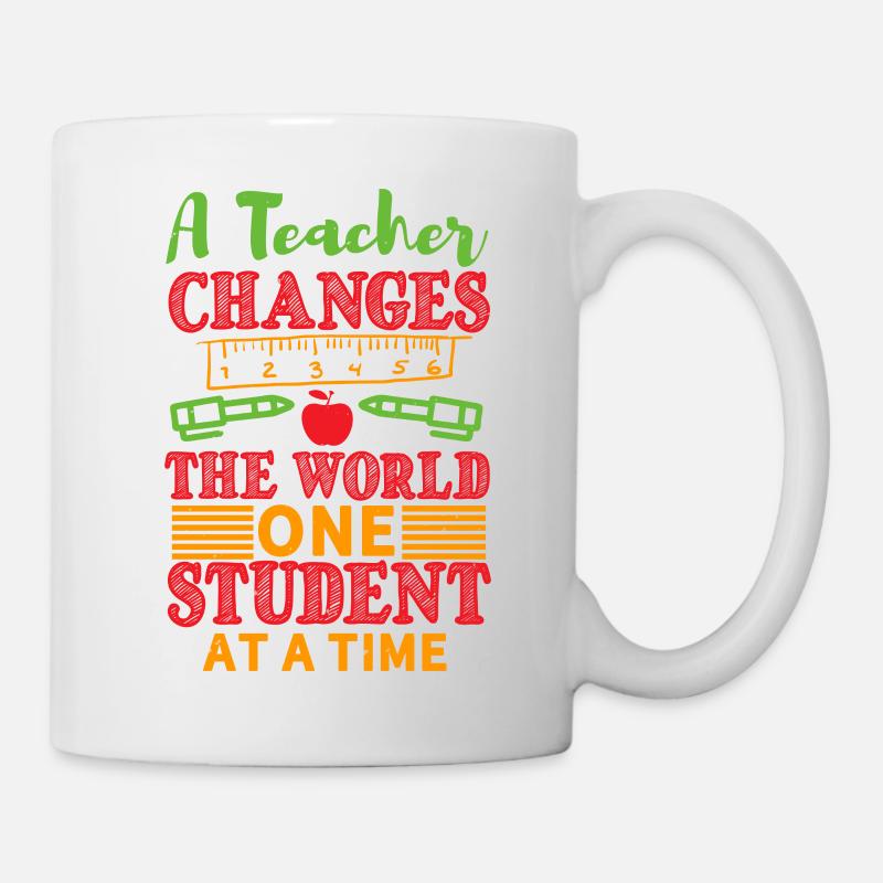 A TEACHER CHANGES THE WORLD ON STUDENT AT A TIME - Mug - white