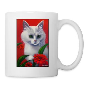 Cat Flower Nature Flowering Garden Cat Love Cat - Mug - white - Right