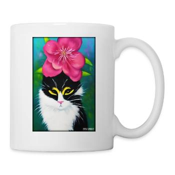 Cat Flower Nature Blossom Garden Cat Love Cat - Mug - white - Right