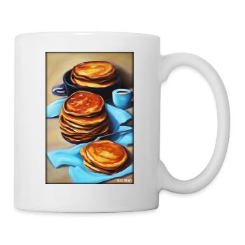 Crêpes Petit déjeuner Nourriture délicieuse Cuisson des aliments - Mug blanc - blanc - Droite