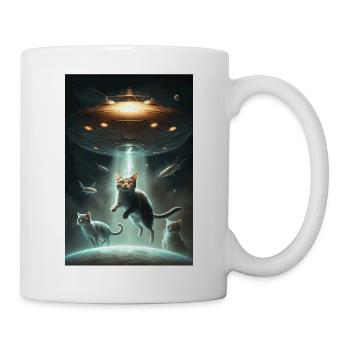 Cat UFO Alien Alien Space Space - Mug - white - Right