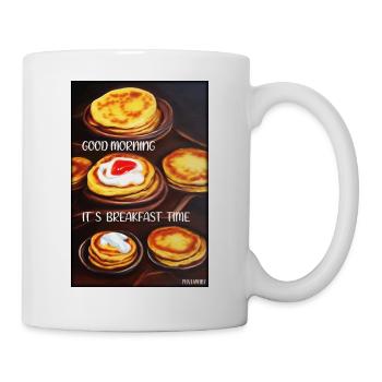 Bonjour, c’est l’heure du petit-déjeuner - Pfannekuchen - Mug blanc - blanc - Droite