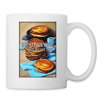 Bonjour, c’est l’heure du petit-déjeuner - Pfannekuchen - Mug blanc - blanc - Droite