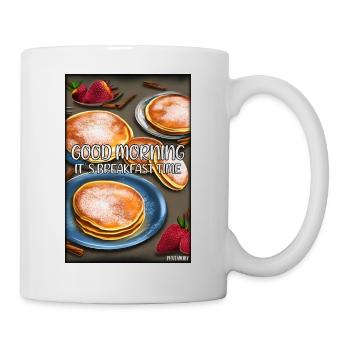 Bonjour, c’est l’heure du petit-déjeuner - Pfannekuchen - Mug blanc - blanc - Droite