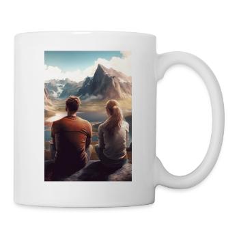 Ein Pärchen an einer Klippe Phone Poster EditionV2 - Tasse - Weiß - Rechts