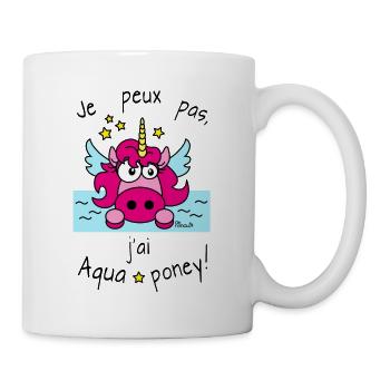 Licorne Rose, Aquaponey piscine - Mug blanc - blanc - Droite