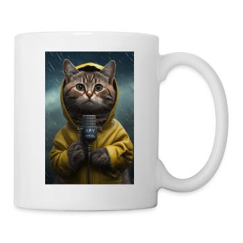 Cat Lusitg Regenmante Rain Weather Forecast Weather - Mug - white - Right