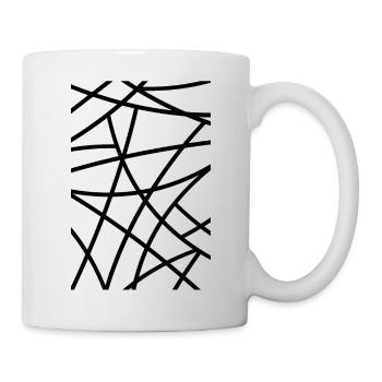 Abstract black outlined pattern - Mug - white - Right