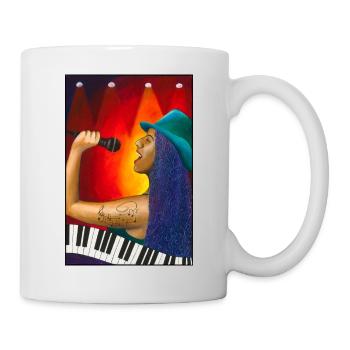 Sängerin, Klavier - Tasse - Weiß - Rechts