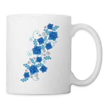 Blauer Garten - Tasse - Weiß - Rechts