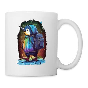 Penguin on the way to school - Mug - white - Right