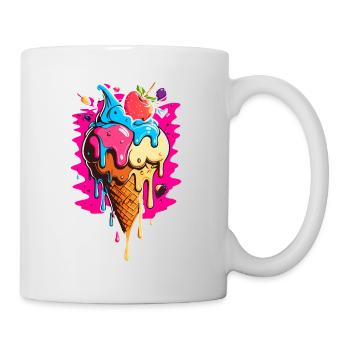 Délicieux cône glacé de différentes saveurs - Mug blanc - blanc - Droite