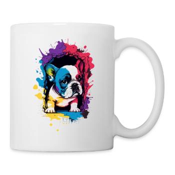 Mignon chiot bouledogue français coloré - Mug blanc - blanc - Droite